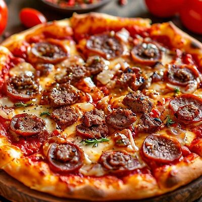 Пицца Четыре мяса в Panorama по цене 950 ₽