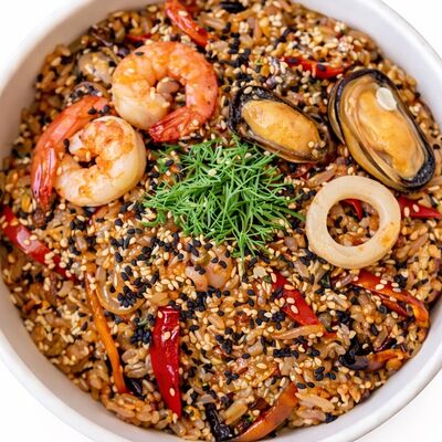 Тяхан с морепродуктами в Bitcoin11k Халяль по цене 829 ₽