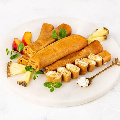 Блинчики с тропическими фруктами и творожным крем-сыром в У Палыча. С пылу, с жару! по цене 407 ₽