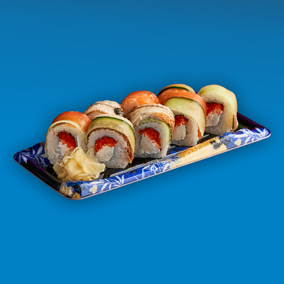 Конаге (Ролл с лососем, угрем, огурцом и икрой летучей рыбы) в Yume sushi по цене 850 ₽