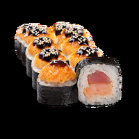 Ролл Вулкан с тунцом и лососем в Автосуши и Автопицца