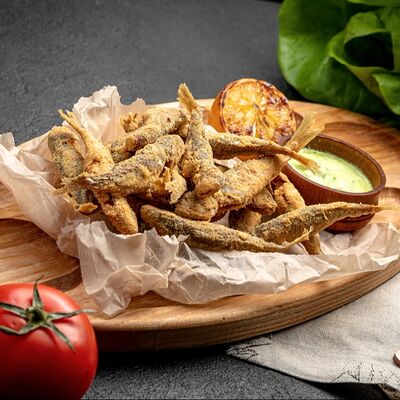 Барабуля фри в кукурузной панировке в Мёд и мясо по цене 500 ₽