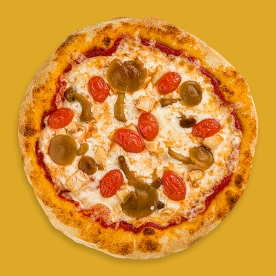 Пиццетта Кубанская с курочкой и маринованными грибами в Дома Пицца по цене 295 ₽