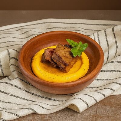 Томленая говядина с тыквенным пюре в Пахлава по цене 850 ₽