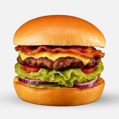 Бэкон бургер в Ernies Pizza & Burgers & Shawarma по цене 980 ₽