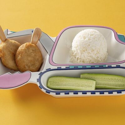 Куриное эскимо с отварным рисом в Урюк по цене 370 ₽