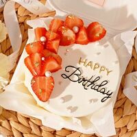 Бенто-торт happy birthday красная клубника в подарок на день рождения, для подруги, друга, мужа, жены, девушки в О! Тортик