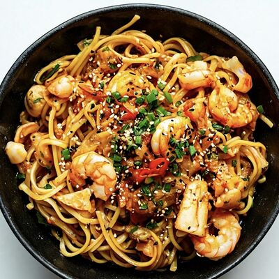 Wok лапша с морепродуктами в Да! Роллы по цене 565 ₽