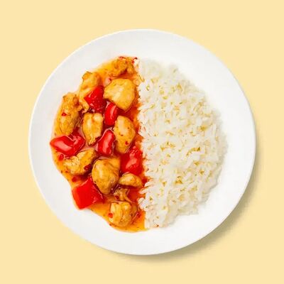 Курица в кисло-сладком соусе с рисом в Шаверно по цене 263 ₽