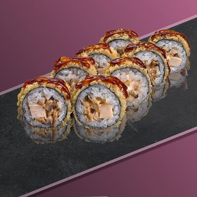 Roll Tempure курица с грибами №50 в Sushkin Set по цене 410 ₽