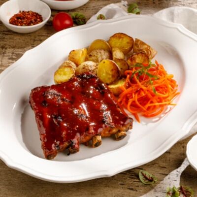 Рёбра BBQ с картофелем в Пряности & Радости на Московском по цене 1290 ₽