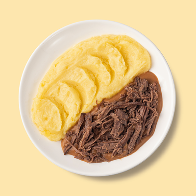 Говядина рваная с пюре и мясным соусом в Шаверно по цене 304 ₽