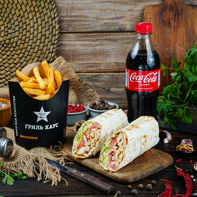 Комбо Шаурма со свининой в Гриль Хаус по цене 1120 ₽