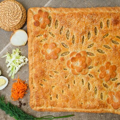 Слоёный пирог с капустой и яйцом в Пироги по-коми по цене 1429 ₽
