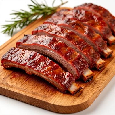 Ребрышки свиные из нашей коптильни с горчицей и хреном в Банхоф по цене 299 ₽