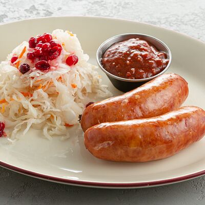 Пикантные колбаски с сыром и квашеной капустой в Jager restopub по цене 790 ₽