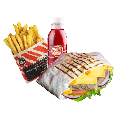 Врап-бургер комбо в Три соуса по цене 599 ₽