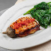 Кальмар, печеный баклажан, шпинат, соус харисса со жженым чили в Luwo по цене 1460