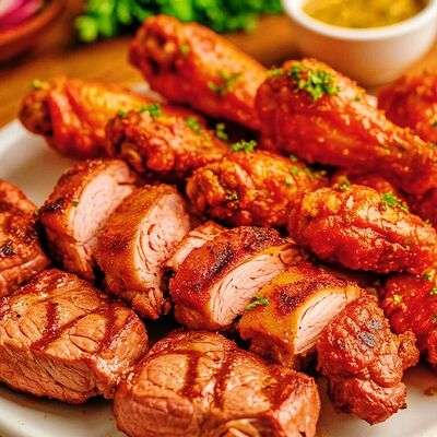 Шейка и Крылья на углях в Шашлычный Мир по цене 1950 ₽