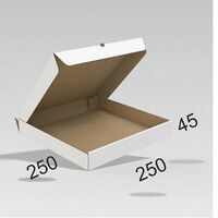 Коробка для пиццы 25 х 25 х 4.5 см, из микрогофрокартона трехслойного, самосборная белая, 50 шт. в Ченто пицца М7