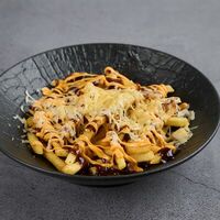 Картофель фри с беконом и сыромв В угли