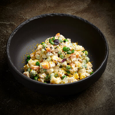 Оливье с лососем малой соли и соусом айоли в Корчма по цене 690 ₽