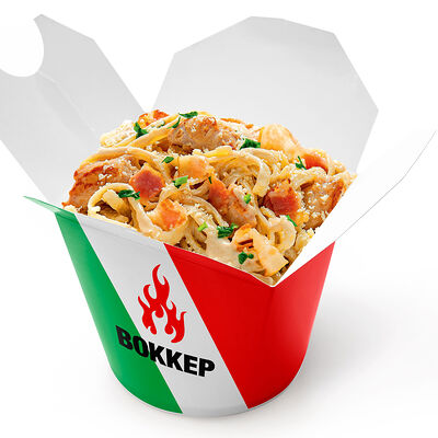 Карбонара с курицей и беконом в Воккер по цене 495 ₽