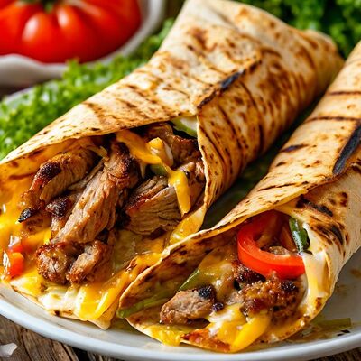 Шаурма сырная с шашлыком (свинина) в РАКИДОНА по цене 420 ₽