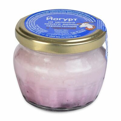 Йогурт из цельного козьего молока 2,8-5,5% с черникой, фермерское хозяйство Виренея, Московская область, Бзмж в Азбука Вкуса Экспресс Меню по цене 83 ₽