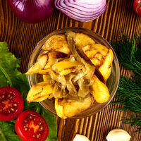 Жареный картофель с луком в Строгинская гавань