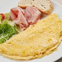 Омлет с мортаделлой в Cacio e Pepe