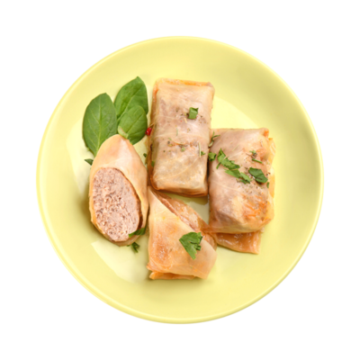 Голубцы мясные тушеные в томатно-сливочном соусе в Азбука Вкуса Экспресс Меню по цене 238 ₽