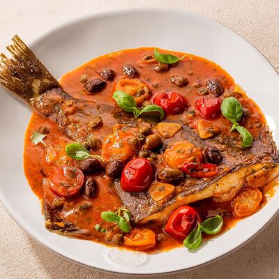 Запечённая камбала в Чиполучо по цене 899