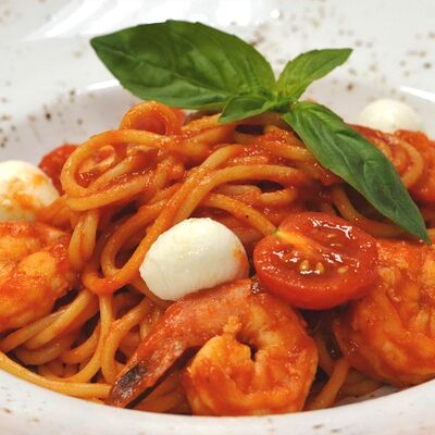 Паста с креветками в Лесная поляна по цене 1020 ₽