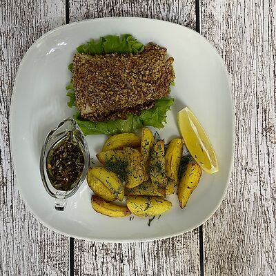 Судак в грецких орехах и цедре в Луна Рыба по цене 830 ₽