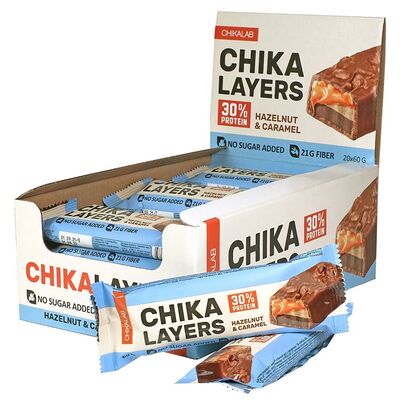 Протеиновый батончик Chikalab Layers Фундук-карамель в Кофе с тобой по цене 300 ₽