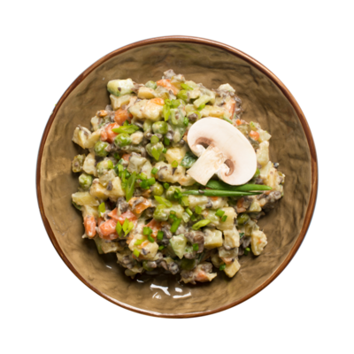 Салат Оливье с жареными грибами в Азбука Вкуса Экспресс Меню по цене 185 ₽