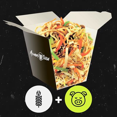 Wok пшеничная удон со свининой в Monkey Sushi по цене 470 ₽