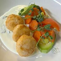 Крабовые кейки с овощамив Чентуриппе