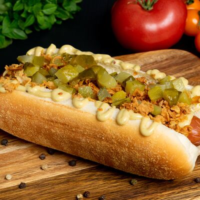 Хот-Дог Датский с говяжьей сосиской в BRO ШАВЕРМА по цене 365 ₽