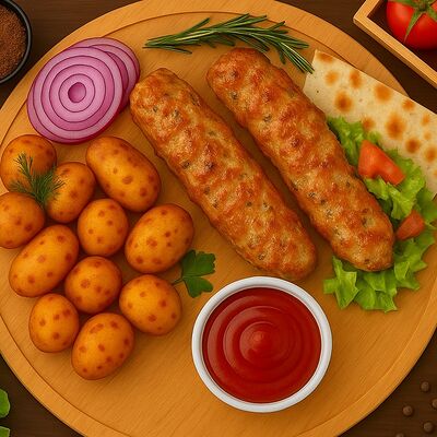 Комбо-обед с люля-кебабом из курицы в Мангал хаус по цене 615 ₽