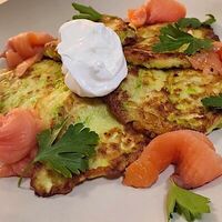 Оладьи из кабачков с лососем в The FOREST restaurant