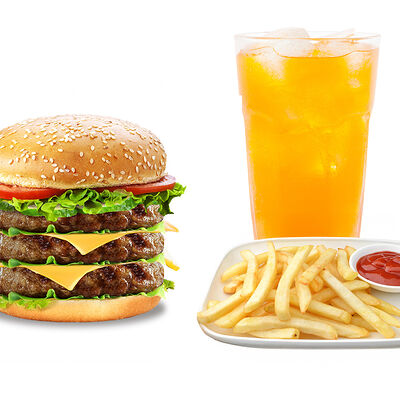 VIP бургер + фри + напиток на выбор 0,5 в PizzBurg по цене 4100 ₸