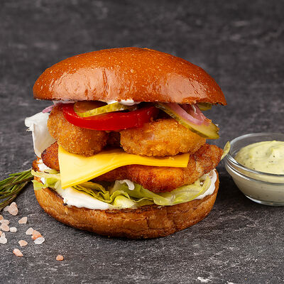 Бургер Фиш Тайм в Крылышки & Рёбрышки по цене 702 ₽