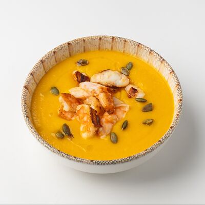 Тыквенный крем‑суп с креветками в La Torre по цене 630 ₽