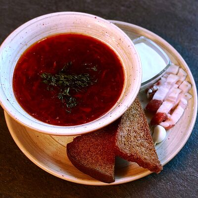 Борщ с салом в Жар-пицца по цене 250 ₽