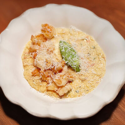 Ризотто с креветками и лимонным курдом в Brera по цене 890 ₽