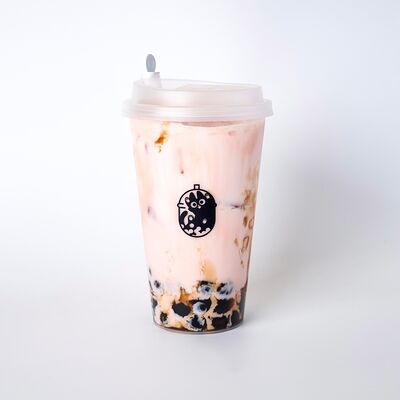 Малиновый пломбир латте M в TEE CAT BUBBLE TEA по цене 350 ₽