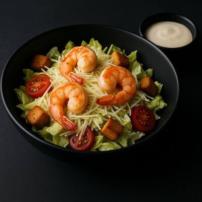 Салат цезарь с креветками в Авто Япончик по цене 725 ₽