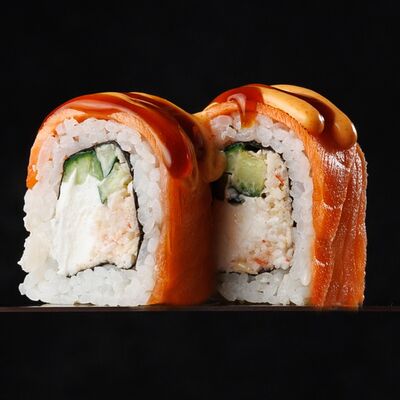 Роллы с обожженным лососем и крабом в Umami Ramen Club по цене 1055 ₽